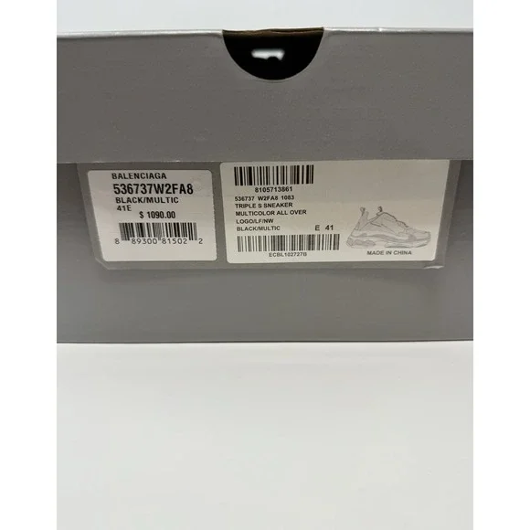Balenciaga Triple S All Over Logo Sneaker Black/Multi 8 US 41 EU